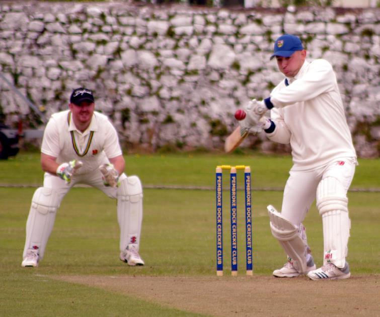 Jake Griffiths struck a rapid 34 for The Dock. Picture Gordon Thomas